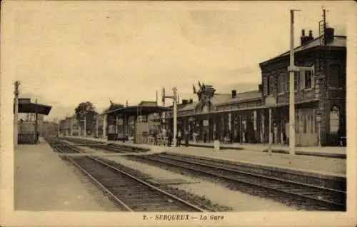 Ak Serqueux Seine Maritime, Bahnhof