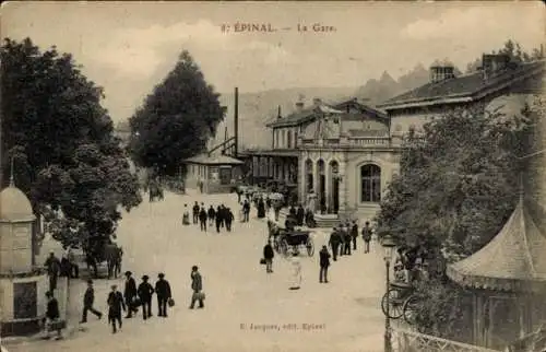 Ak Épinal Lothringen Vosges, Bahnhof
