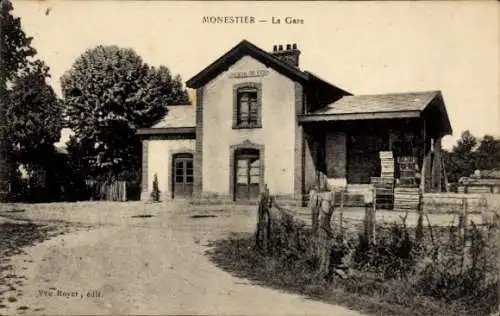 Ak Monestier de Clermont Isere, Bahnhof