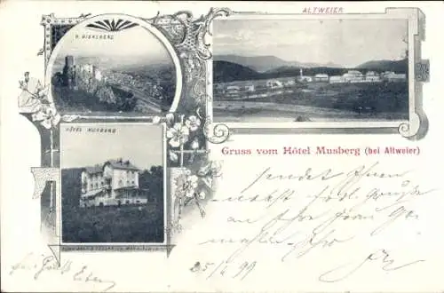 Ak Altweier Haut Rhin, Ruine Giersberg, Hotel Musberg