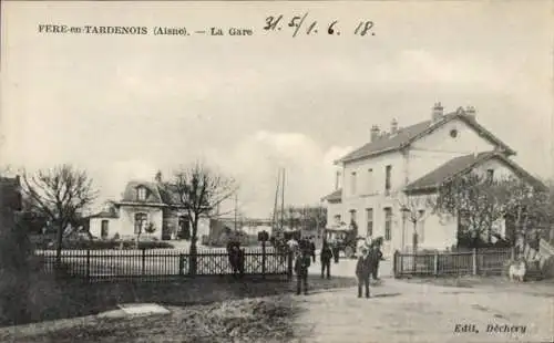 Ak Fère en Tardenois Aisne, La Gare