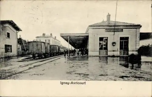 Ak Igney Avricourt Meurthe-et-Moselle, Bahnhof