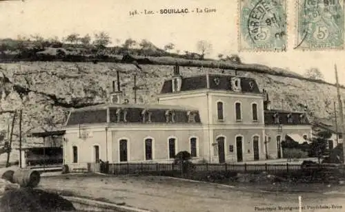 Ak Souillac Lot, Bahnhof