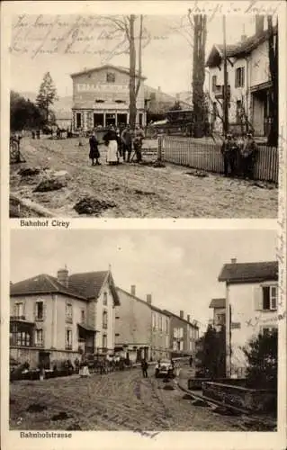 Ak Cirey Meurthe et Moselle, Bahnhof, Hotel de la Gare, Bahnhofstraße