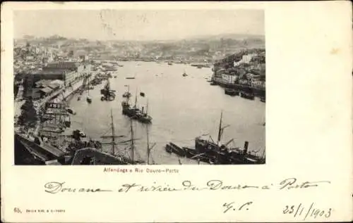 Ak Porto Portugal, Alfândega e Rio Douro