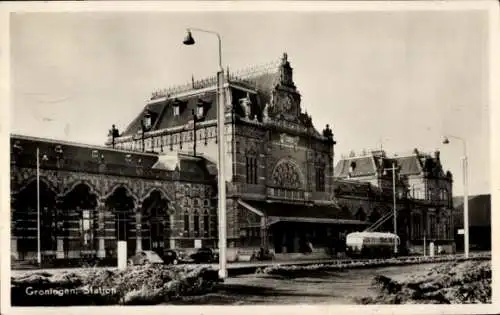 Ak Groningen Niederlande, Bahnhof