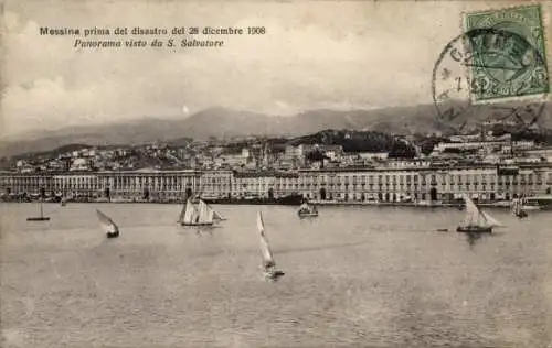 Ak Messina Sizilien, Panorama visto da S. Salvatore