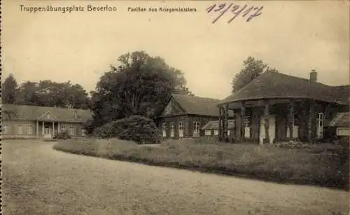 Ak Beverloo Beverlo Beringen Flandern Limburg, Truppenübungsplatz, Pavillon d. Kriegsministers