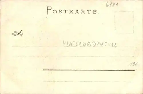 Künstler Litho Jobmann, C., Hinterweidenthal in der Pfalz, Rappenfels, Ortspartie