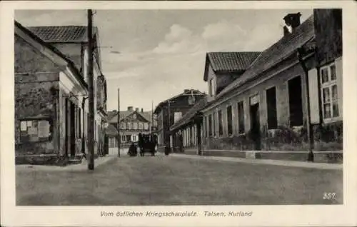 Ak Talsi Talsen Lettland, Straßenpartie in der Ortschaft
