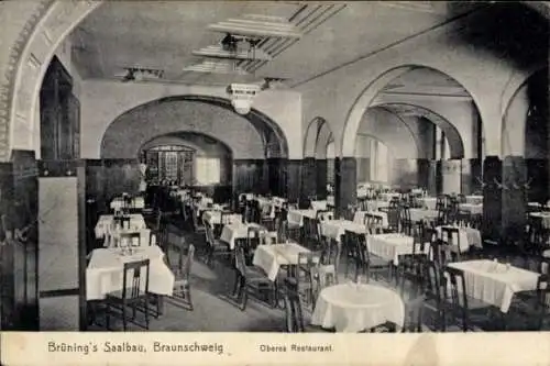 Ak Braunschweig in Niedersachsen, Brünig's Saalbau, Oberes Restaurant