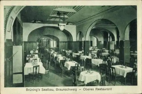 Ak Braunschweig in Niedersachsen, Brünig's Saalbau, Oberes Restaurant