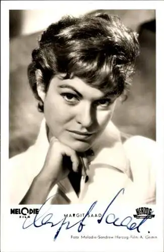 Ak Schauspielerin Margit Saad, Portrait, Film Schwedenmädel, Autogramm
