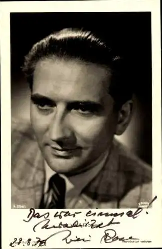 Ak Schauspieler Willi Rose, Portrait, Autogramm
