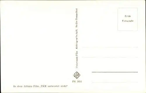 Ak Schauspielerin Gardy Granass, Portrait, Autogramm, TKX antwortet nicht