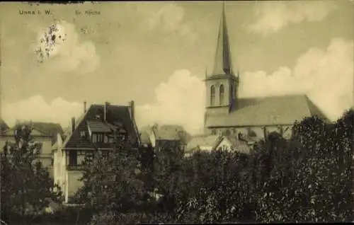 Ak Unna in Westfalen, Evangelische Kirche