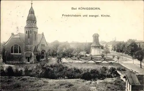 Ak Königsborn Unna im Ruhrgebiet, Friedrichsborn, evangelische Kirche