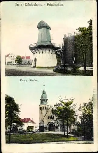 Ak Königsborn Unna im Ruhrgebiet, Friedrichborn, evangelische Kirche