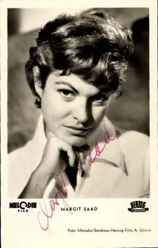 Ak Schauspielerin Margit Saad, Portrait, Film Schwedenmädel, Autogramm