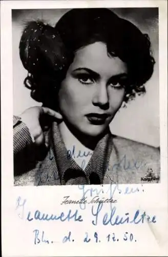 Ak Schauspielerin Jeanette Schultze, Portrait, Autogramm