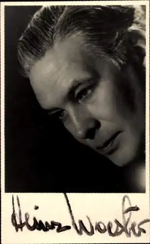 Ak Schauspieler Heinz Woester, Portrait, Autogramm