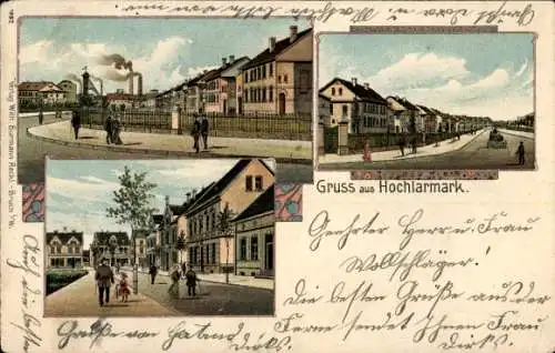 Litho Hochlarmark Recklinghausen im Ruhrgebiet, Ortsansichten