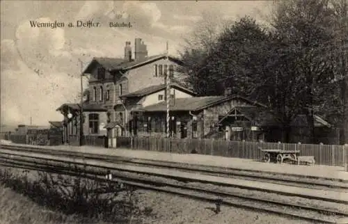 Ak Wennigsen am Deister, Bahnhof, Gleisseite
