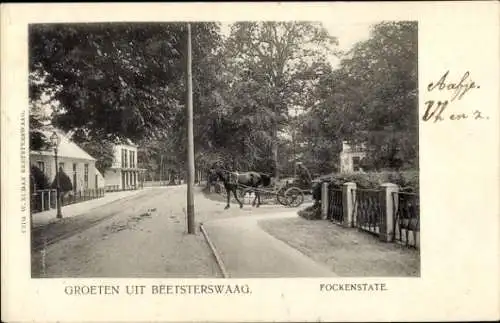 Ak Beetsterzwaag Friesland Niederlande, Fockenstate, Pferdekutsche