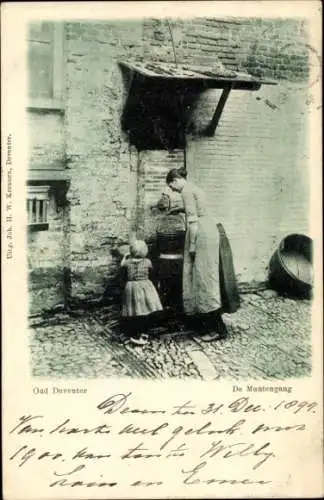 Ak Deventer Overijssel Niederlande, De Muntengang