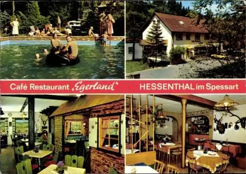 Ak Hessenthal Mespelbrunn im Spessart, Café Restaurant Egerland, Inh. Josef Windirsch