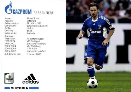 Autogramm Fußball, Albert Streit, Schalke 04 Gelsenkirchen