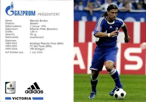 Autogramm Fußball, Marcelo Bordon, Schalke 04 Gelsenkirchen