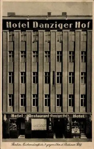 Ak Berlin, Hotel Danziger Hof, Eichendorffstraße 9, am Stettiner Bahnhof