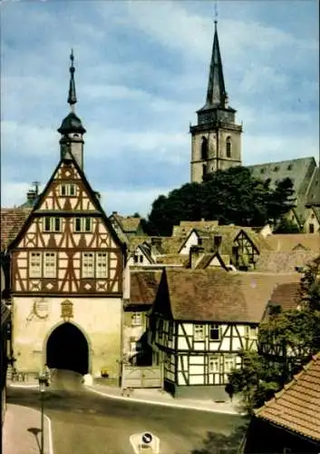 Ak Oberursel im Taunus Hessen, Altes Rathaus, Kirche St. Ursula, Fachwerkhäuser