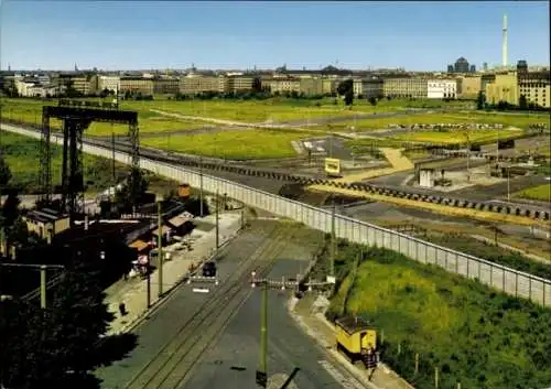 Ak Berlin Tiergarten, Mauer am Potsdamer Platz, innerdeutsche Grenze