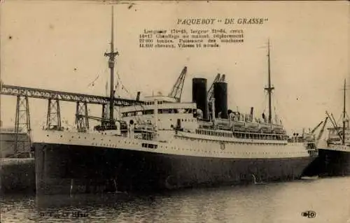 Ak Dampfer De Grasse, CGT, French Line