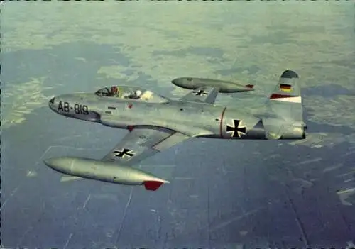 Ak Deutsche Bundeswehr, Düsentrainer Lockheed T 33, AB-819