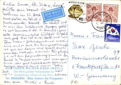 Ak Rund um die Welt Gastager Reisen, Indien, Korea, Japan