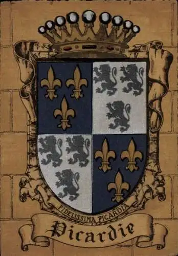 Wappen Ak Picardie Frankreich, Fidelissima Picardia