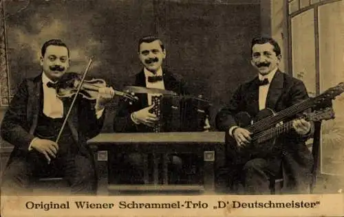 Ak Original Wiener Schrammel-Trio D' Deutschmeister