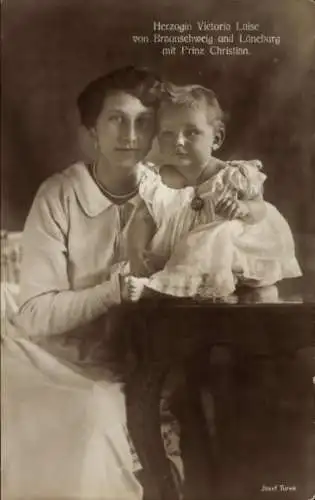 Ak Prinzessin Victoria Luise von Preußen, Herzogin von Braunschweig, Prinz Christian