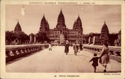 Ak Paris , Exposition Coloniale International 1931, Temple d'Angkor Vat