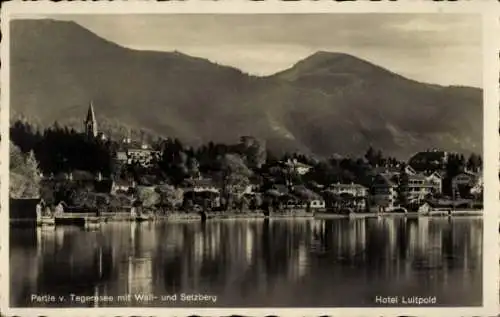 Ak Tegernsee in Oberbayern, Teilansicht, Wallberg, Setzberg, Hotel Luitpold