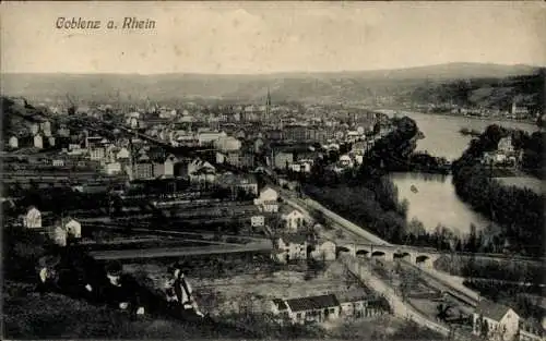 Ak Koblenz am Rhein, Gesamtansicht