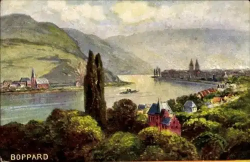 Künstler Ak Boppard am Rhein,  Panorama