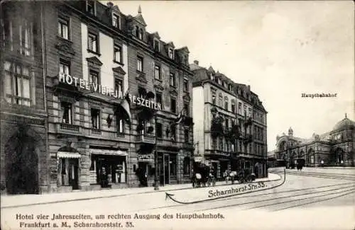 Ak Frankfurt am Main, Hotel vier Jahreszeiten, Scharnhorststraße 33, Hauptbahnhof