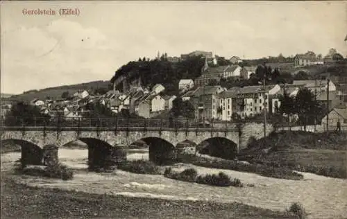 Ak Gerolstein in der Eifel, Teilansicht, Brücke