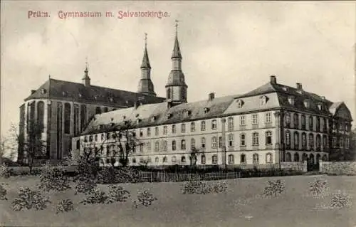 Ak Prüm in der Eifel, Gymnasium, Salvatorkirche