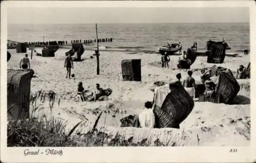 Ak Ostseebad Graal Müritz, Strand, Meer, Strandkörbe, Badegäste