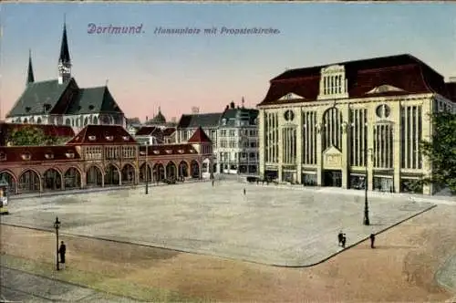 Ak Dortmund, Hansaplatz mit Propsteikirche
